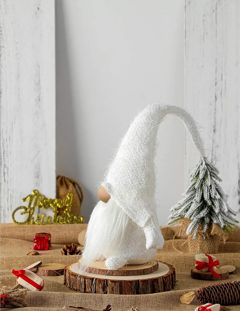 Vianočný škriatok ELF 068 - 50 cm biely