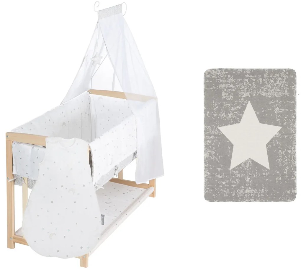 roba Detská postieľka so spacím vakom 4 v 1 + Detská deka, 70 x 100 cm (800010723)