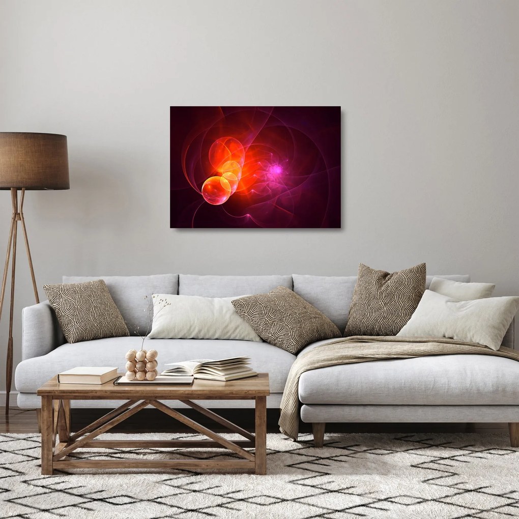 Moderný sklenený obraz ružovej abstrakcie (70x50 cm)