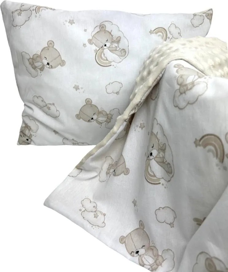 INTERMEDIC SK Set Intermedic do kočíka Teddy Hnedá/minky béžová 100x75/40x30 cm