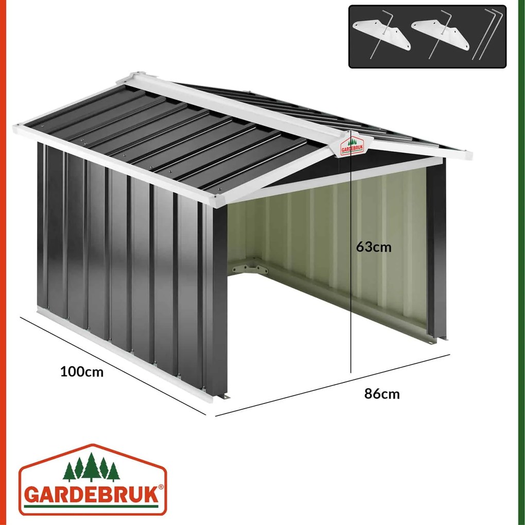 InternetovaZahrada Garáž pre robotickú kosačku 86x100x63 cm - antracit