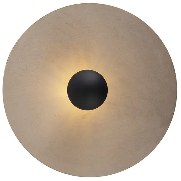 Stropné svietidlo čierne s plochým tienidlom taupe 45 cm - Combi