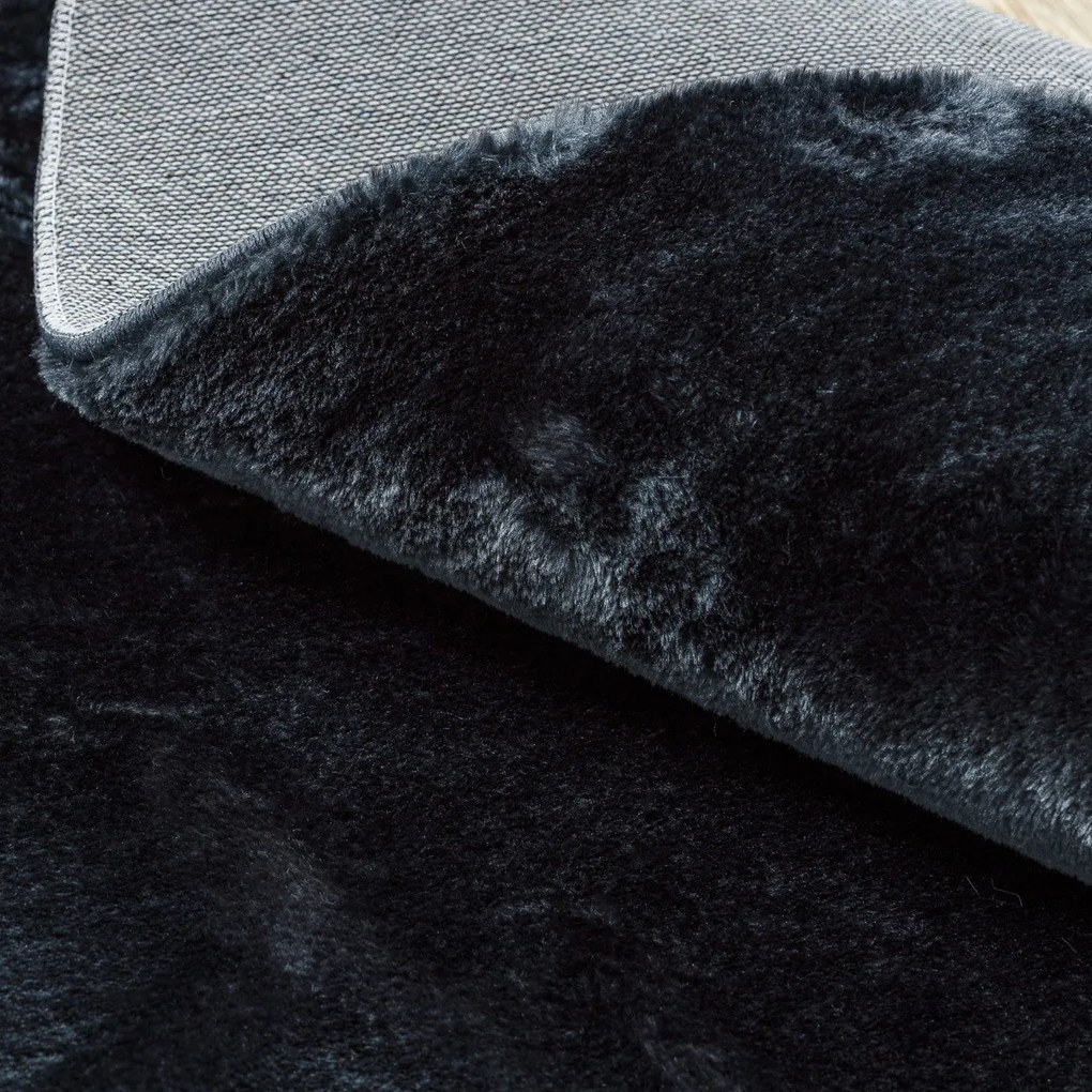 Dywany Łuszczów, Kusový koberec Visco Rabbit Dark grey 5 kruh, 200x200 (priemer) kruh, šedá, detská izba