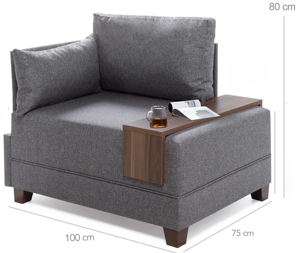 Křeslo Fly levé světle modré