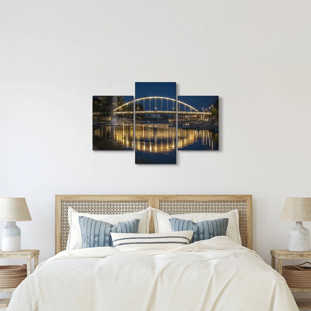 Obraz mosta s fontánou (90x60 cm)