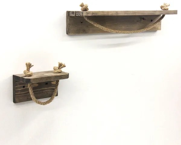 Držiak toaletného papiera 10,5x17 cm + nástenná polička 10x50 cm smrek