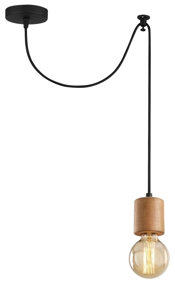 Závesné svietidlo Xanthos čierno-hnedé