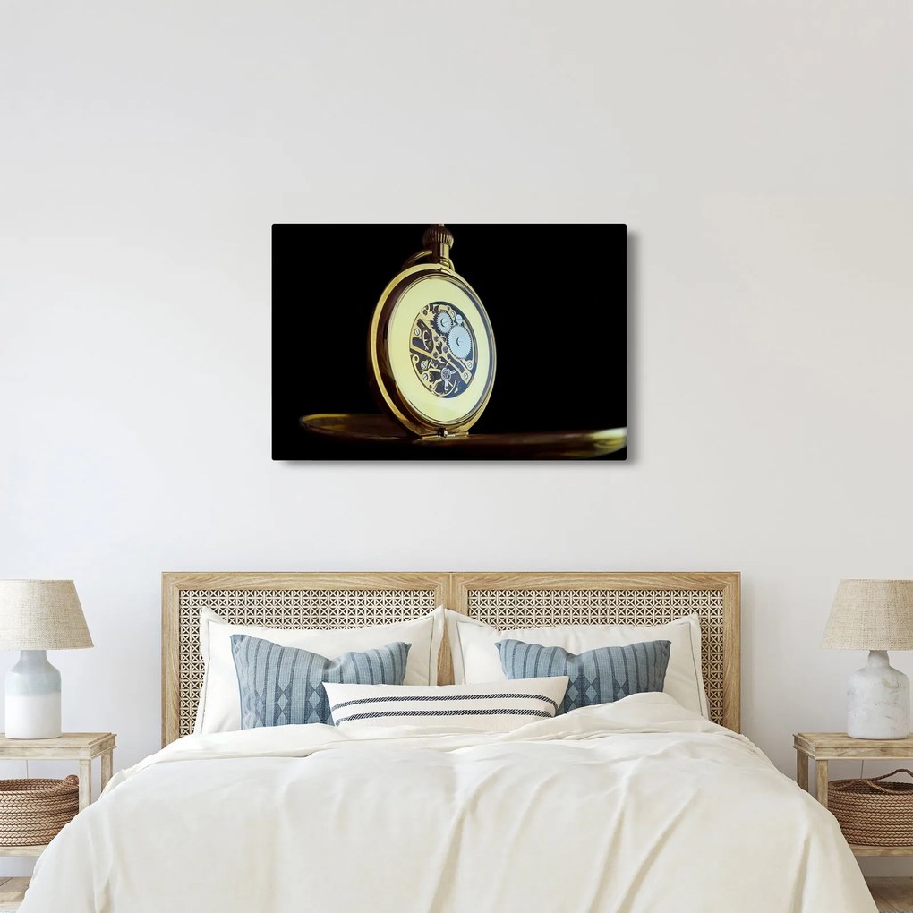 Obraz zlatých vreckových hodiniek (90x60 cm)