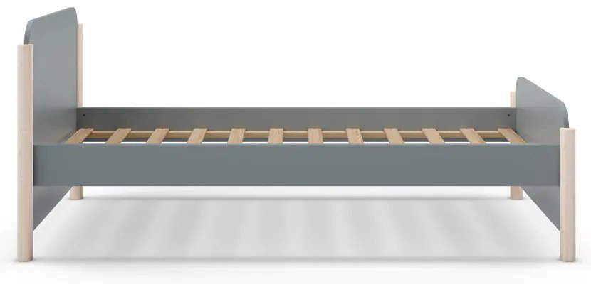 Detská posteľ sivozelená z borovicového dreva s roštom 90x190 cm Enola – Marckeric