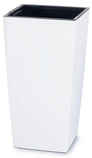Vysoký plastový kvetináč DURS400 40 cm - biela