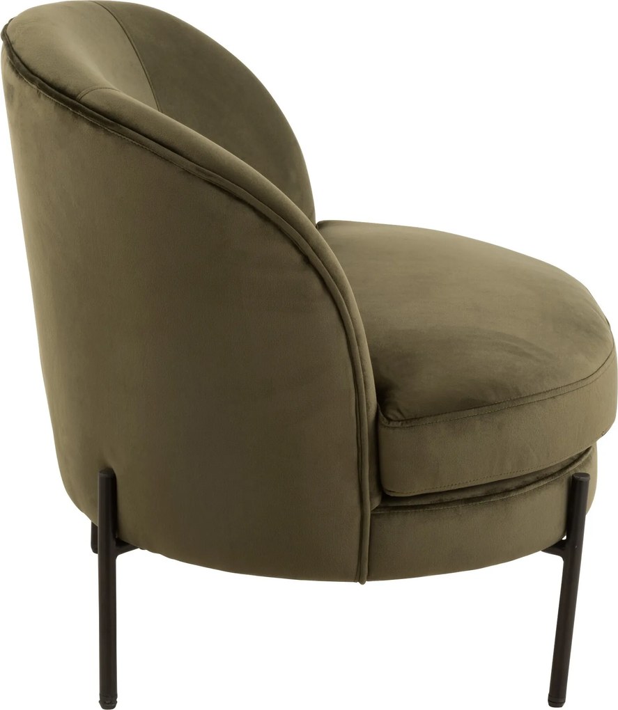 Zelené zamatové okrúhle kreslo Lounge chair Jammy Green - 71*67*66cm