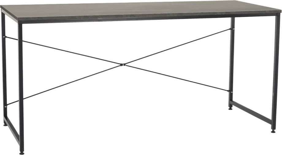 Písací stôl, betón/čierna, 150x60 cm, MELLORA