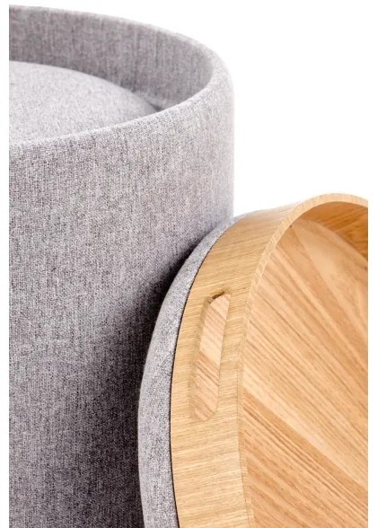 SADA 2× taburetov AVIKO priemer 38/45 cm sivá/béžová