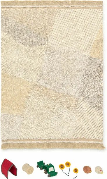 Detský kusový koberec Play Farm Fields, 120x170, žltá, detská izba, Lorena Canals