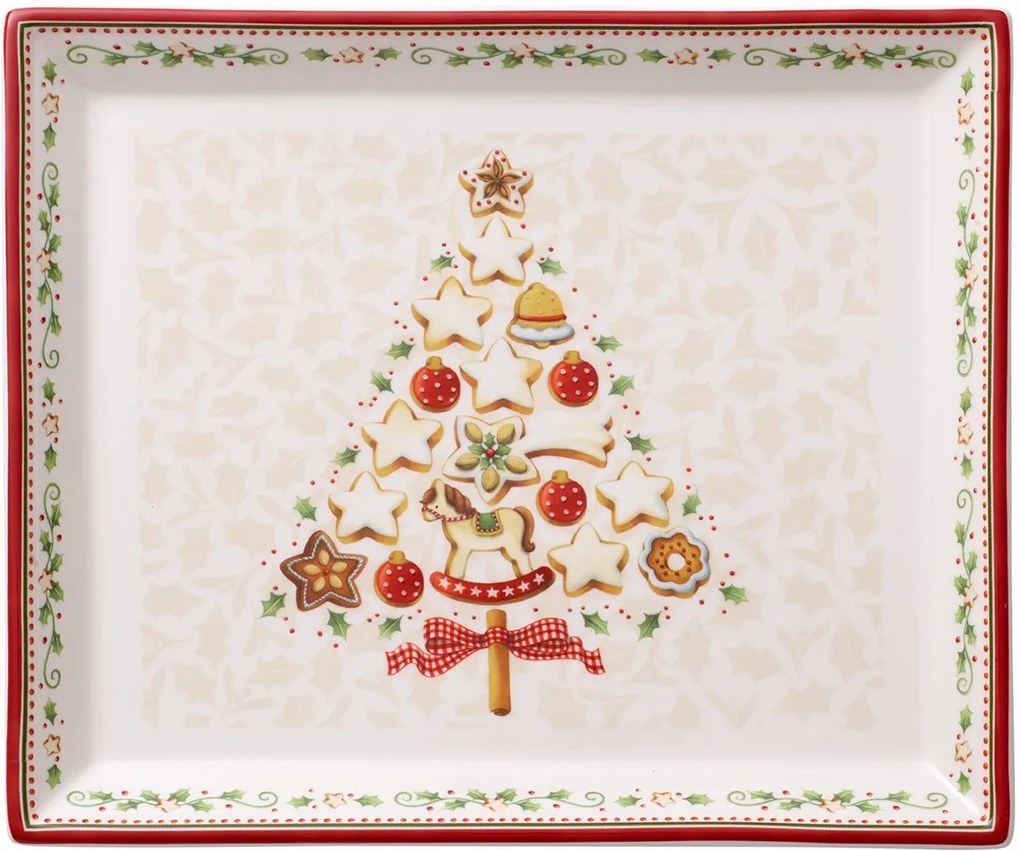 Villeroy & Boch Winter Bakery Delight hranatý koláčový podnos malý, 27 x 22,5 cm