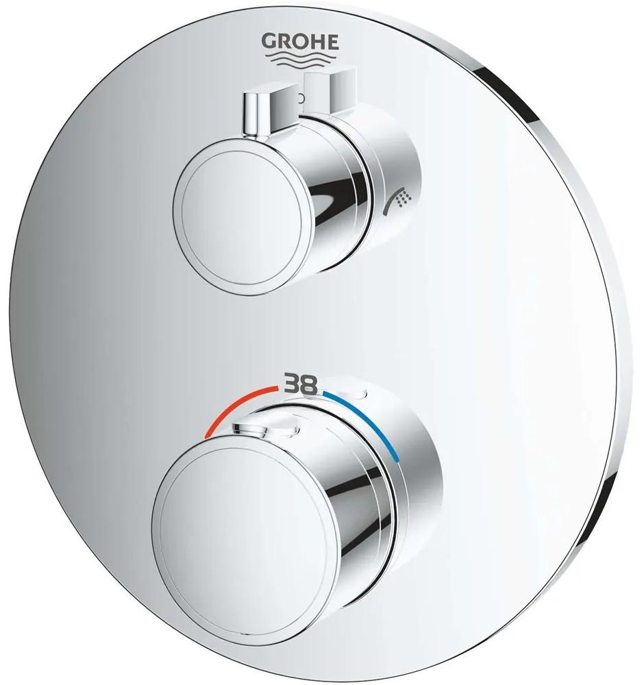 GROHE Grohtherm termostatická batéria pod omietku, pre 2 výstupy, s uzatváracím/prepínacím ventilom, chróm, 24077000