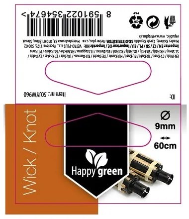 Happy Green Náhradný knôt k fakli, 60 cm