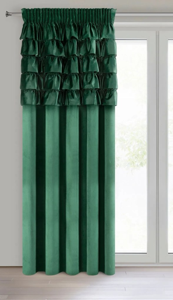 ZATEMŇOVACÍ ZÁVES NA PÁSKE AURA 140X270 CM TMAVOZELENÁ