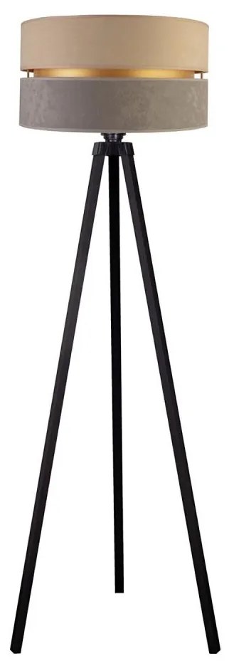 Duolla - Stojacia lampa DUO 1xE27/60W/230V pr. 44 cm béžová/šedá/wenge