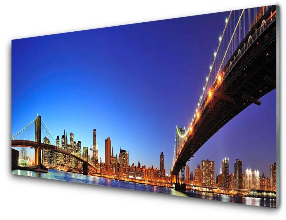 Skleneny obraz Most mesto architektúra 100x50cm
