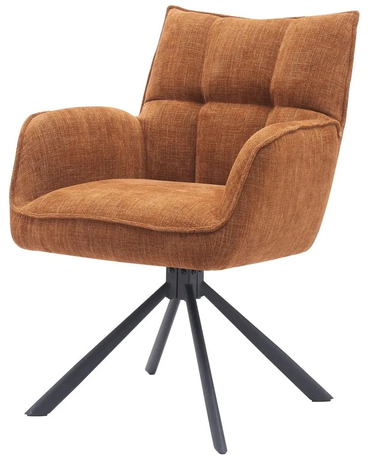 Oranžové čalúnené jedálenské kreslá v súprave 2 ks Marilla – Unique Furniture