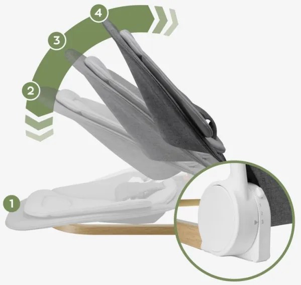 Detské hojdacie kreslo Moon 50 sivé