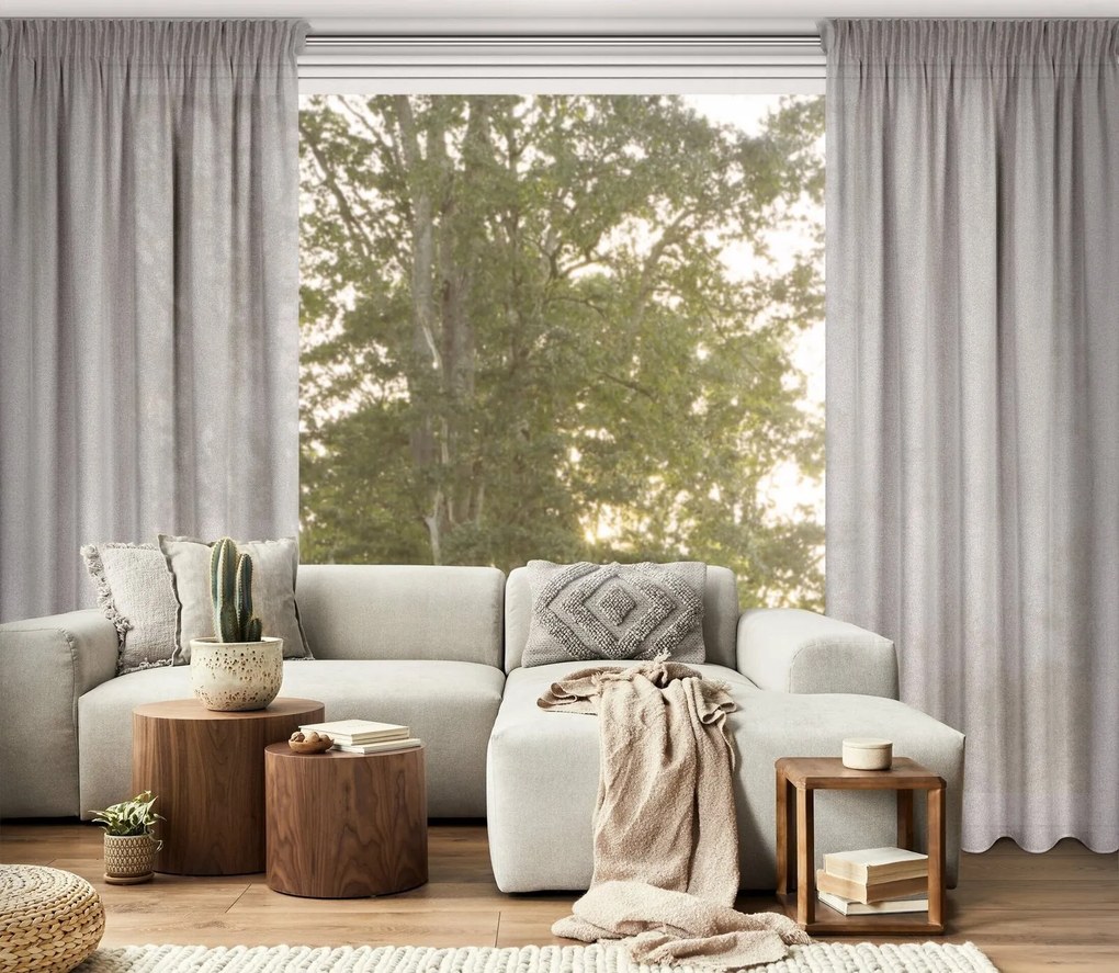 ZÁVES NA PÁSKE ERIS 140X270 CM TMAVOBÉŽOVÁ