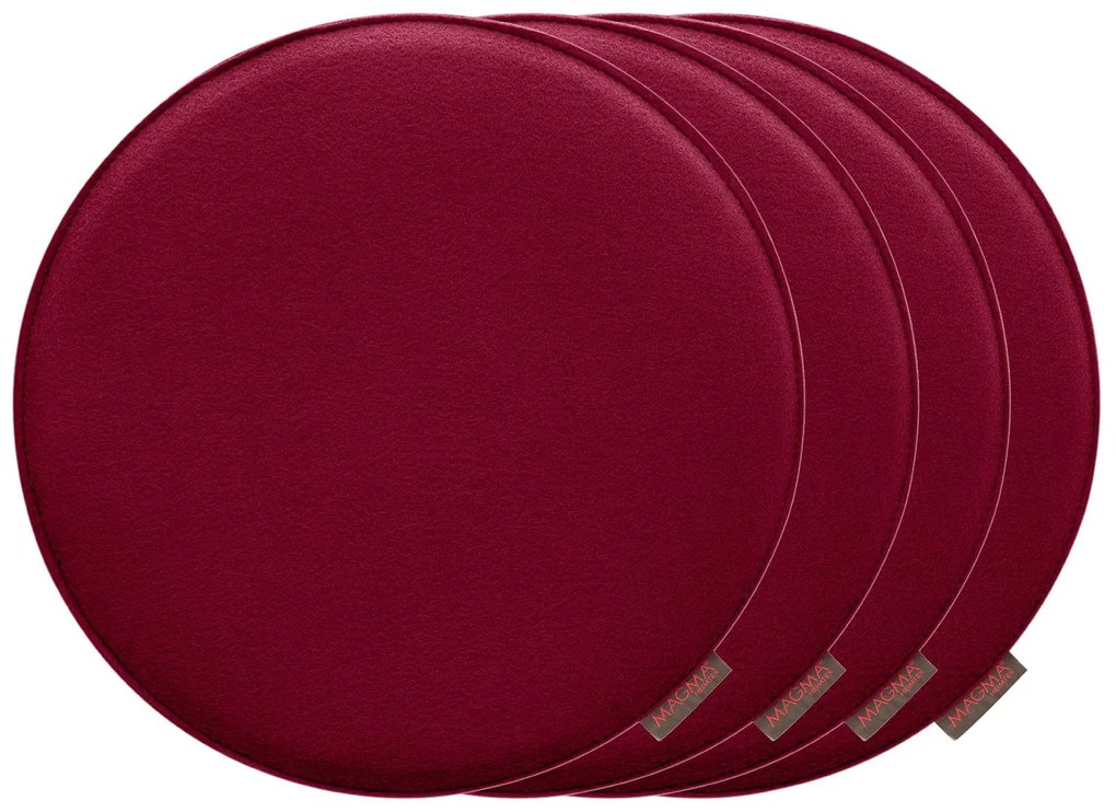 Magma Podložka na sedenie Avaro, 4 kusy (okrúhly, vínová) (100247989)
