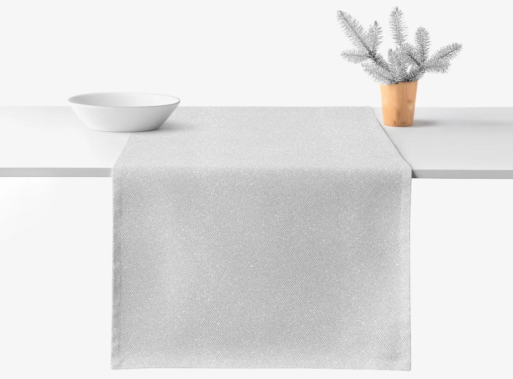 Goldea exkluzívny behúň na stôl - strieborný s trblietkami 50x160 cm