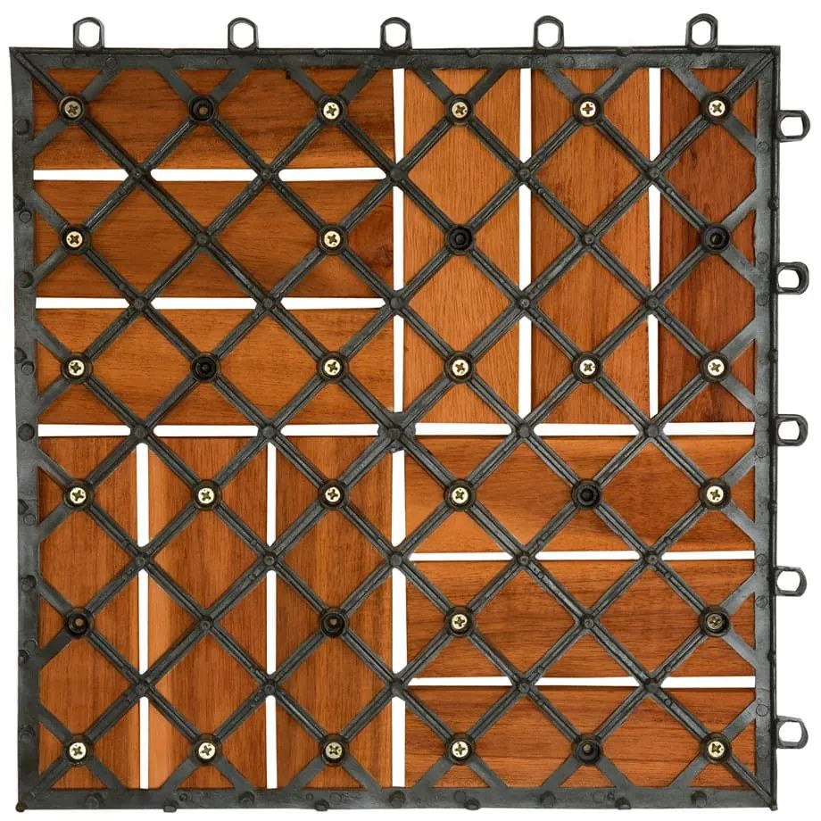 InternetovaZahrada Drevené dlaždice akácia mozaika - sada 11, 30x30cm