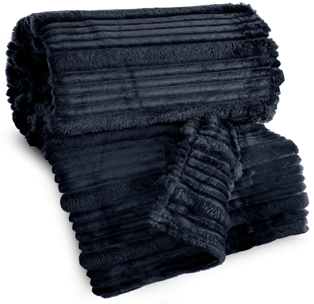 FLANELOVÁ DEKA NINA 200X220 CM TMAVOMODRÁ