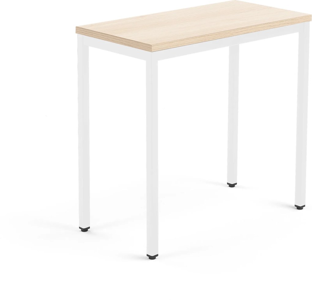 Bočný kancelársky pracovný stôl Modulus, 800x400 mm, dub/biela