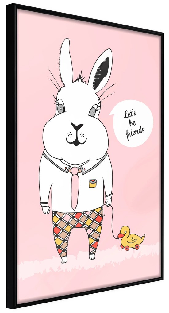 Artgeist Plagát - Rabbit's Friend [Poster] Veľkosť: 20x30, Verzia: Zlatý rám