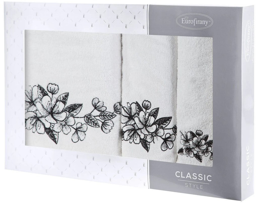 FROTÉ UTERÁK SOFIA SADA 1KS 30X50 CM, 1KS 50X90 CM, 1KS 70X140 CM BIELA