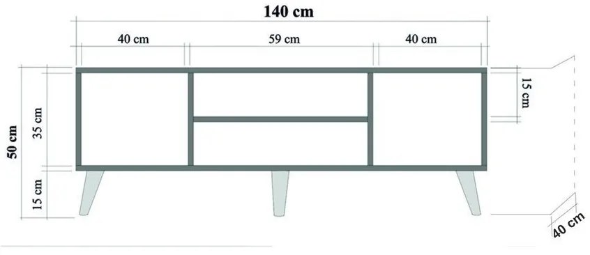 TV stolík/skrinka Thalia 720 (dub sonoma). Vlastná spoľahlivá doprava až k Vám domov. 1088370