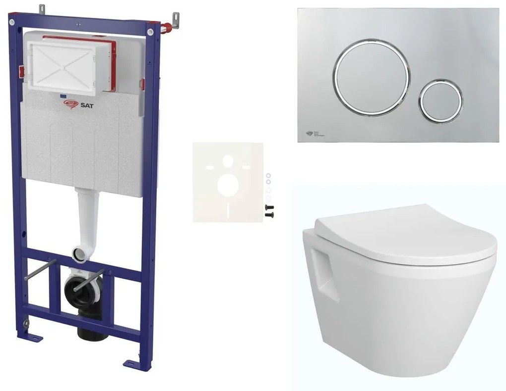 Cenovo zvýhodnený závesný WC set SAT do ľahkých stien / predstenová montáž + WC Vitra Integra SIKOSSINTRE71K