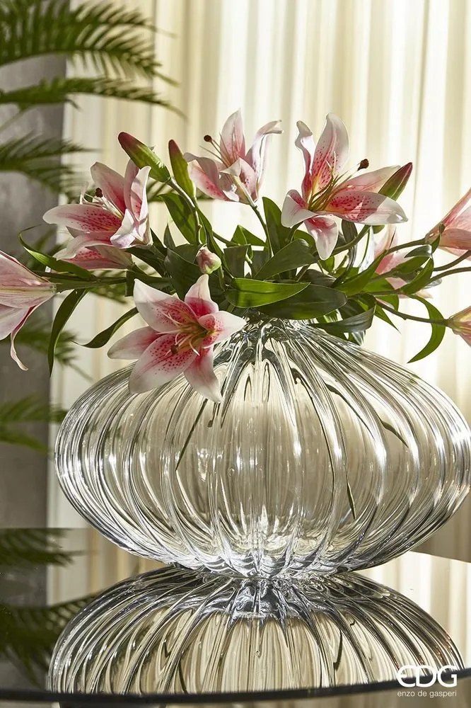 Sklenená váza Nida číra, 25x42 cm