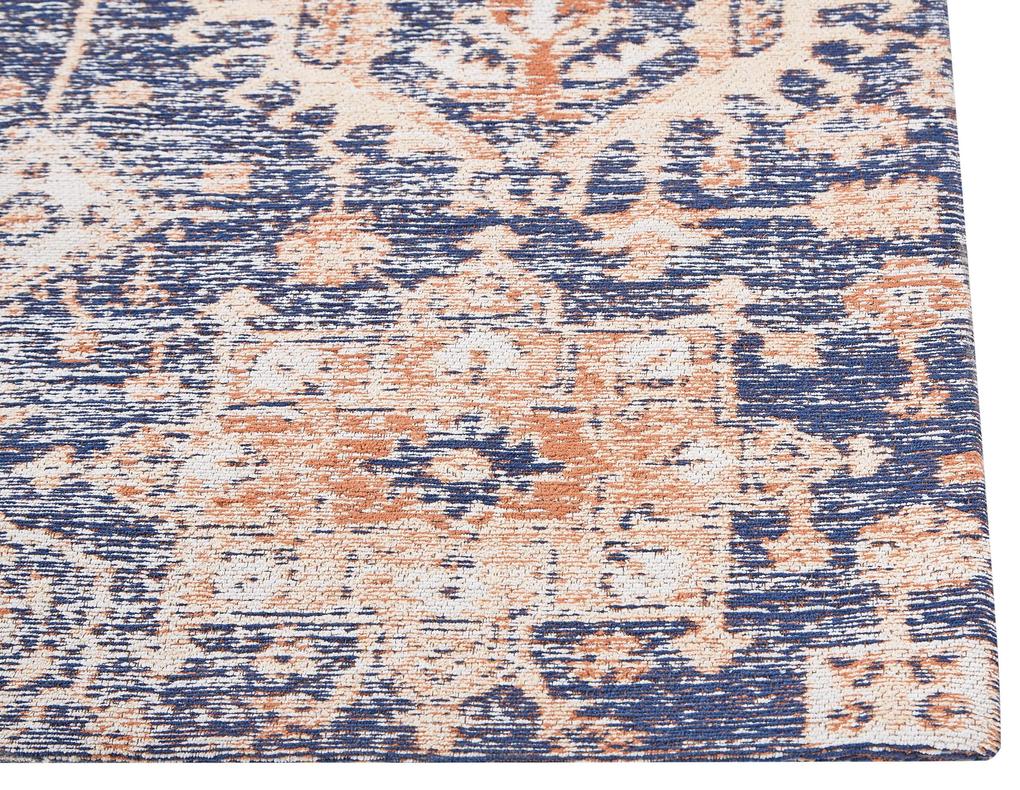 Bavlnený koberec 200 x 300 cm modrá/červená KURIN Beliani