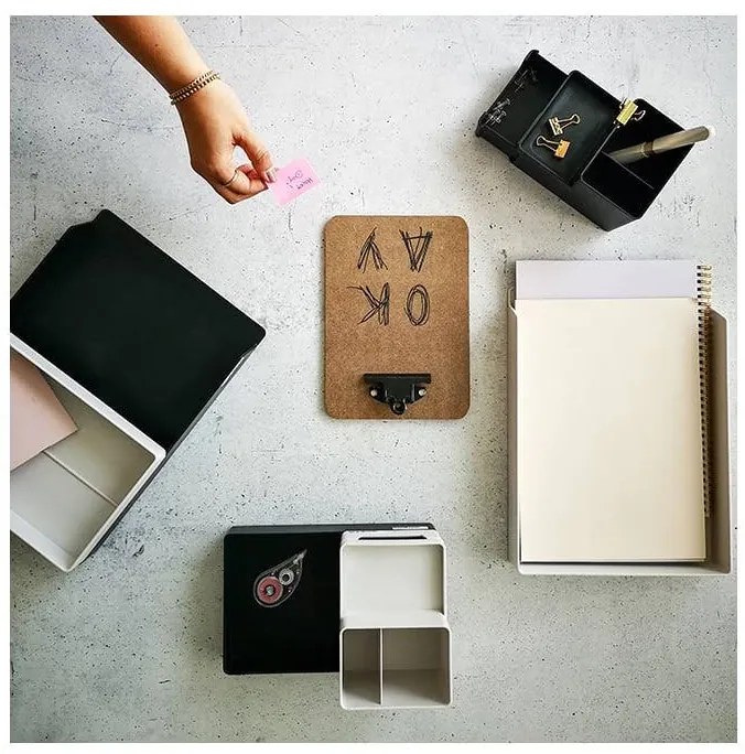 Zeller Present Plastový organizér na dokumenty, stohovateľný, UNTENSIL, čierny