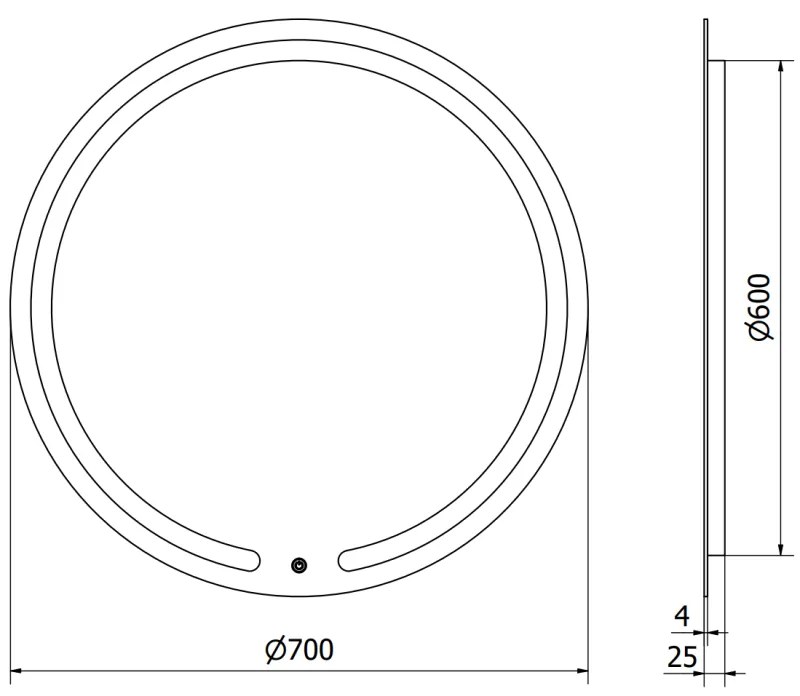 Mexen Rose, LED kúpeľňové zrkadlo s podsvietením 70x70 cm, 6000K, ochrana proti zahmlievaniu, 9810-070-070-611-00
