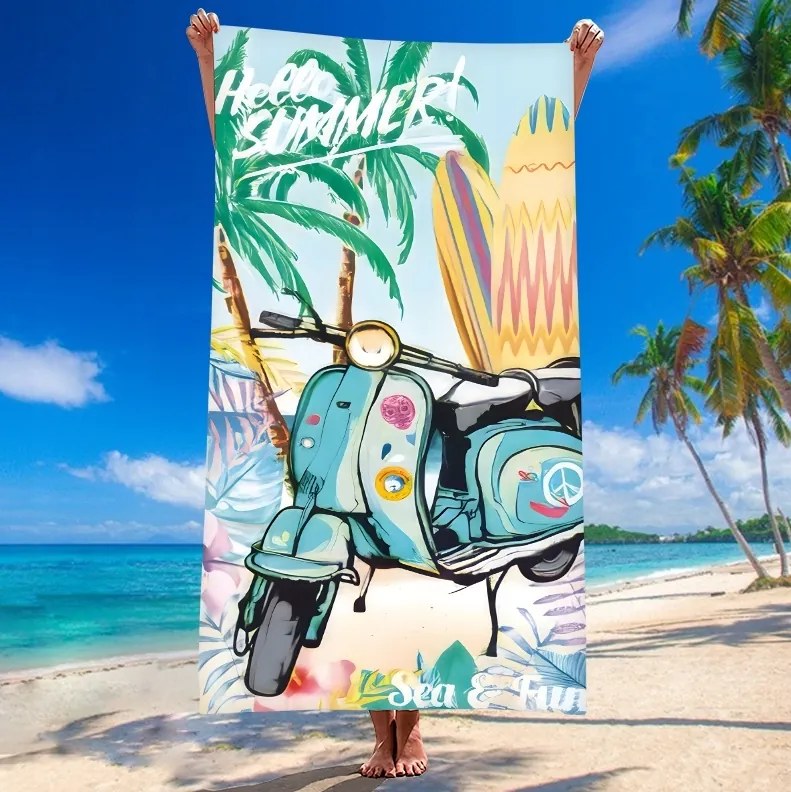 Plážová osuška SEA AND FUN 100x180 cm farebná, 100% mikrovlákno