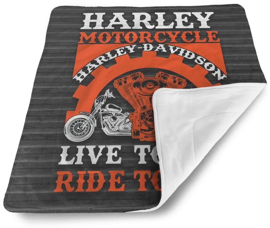 Sablio Deka pre bábätko Harley-Davidson Live to ride, ride to live - 90x120 cm