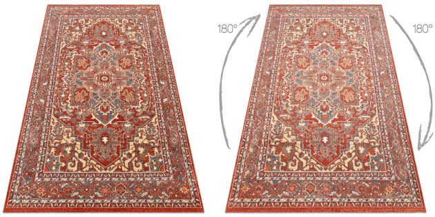 Koberec LEGEND 468 10 GB300 OSTA - Ornament / rám, exkluzívny červený / béžový