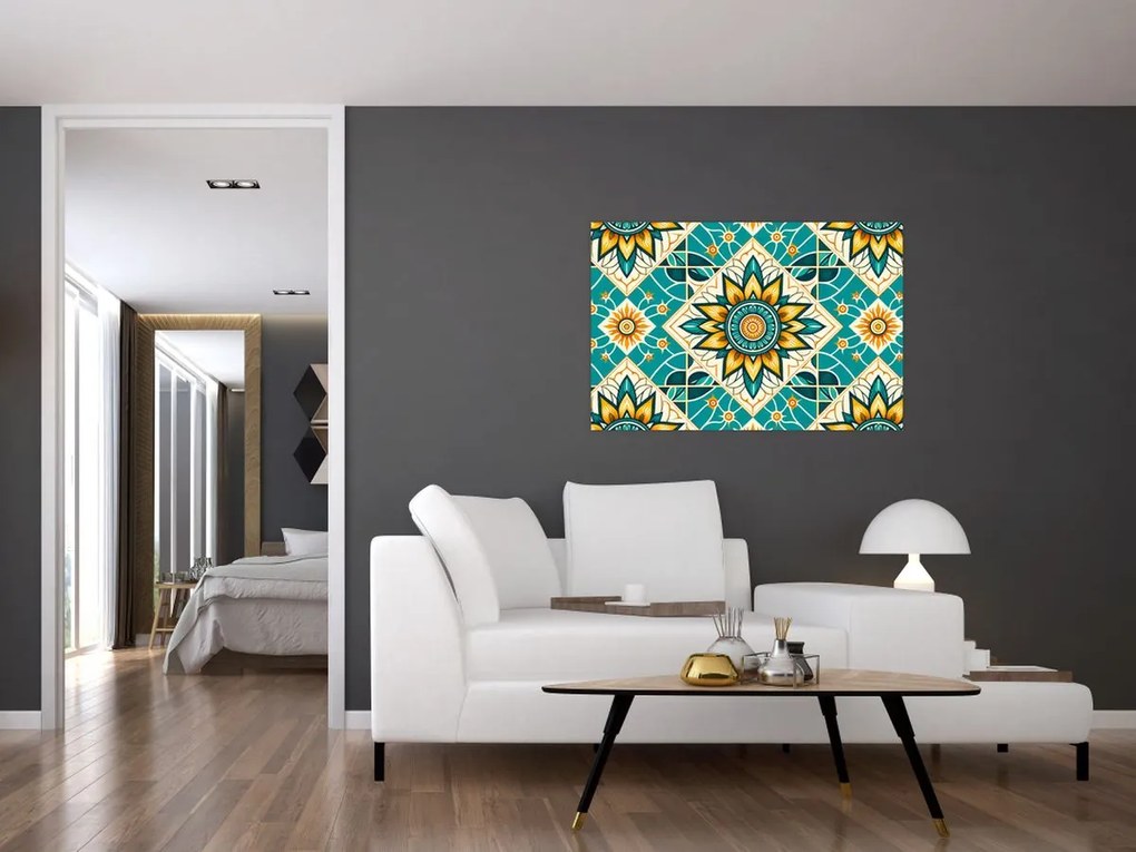Obraz - Tyrkysový vzor (90x60 cm)