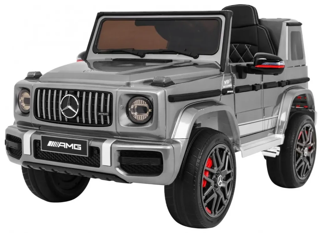 Detské elektrické autíčko Mercedes G63 AMG lakované - strieborné