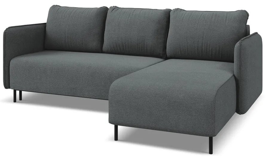 Tmavosivá rozkladacia/s úložným priestorom rohová pohovka (pravý roh) Luana – Makamii