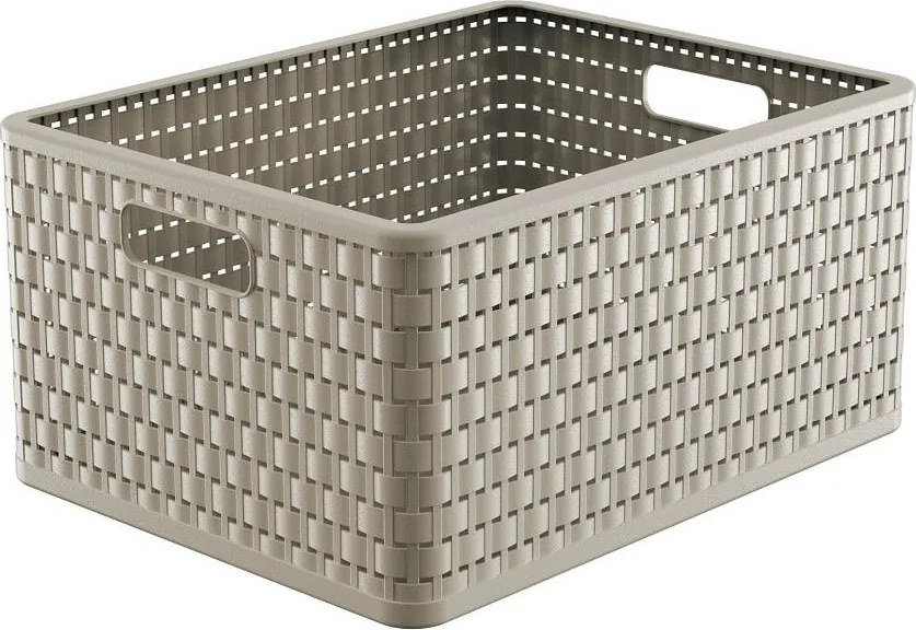 Béžový úložný košík z recyklovaného plastu Country - Rotho