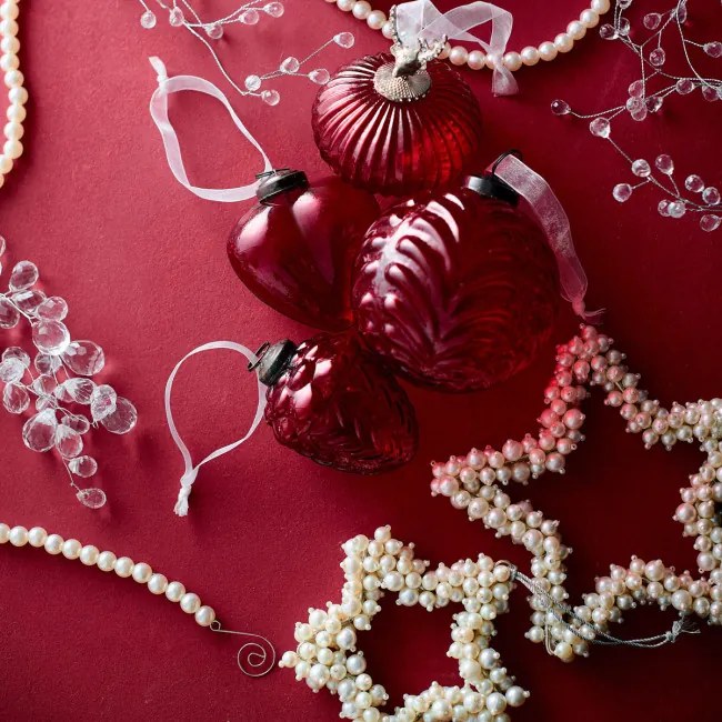 Závesná vianočná dekorácia PERLYN perlová 710605