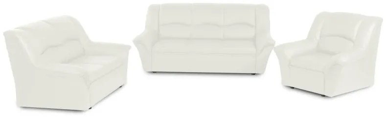 Kožená sedacia súprava DUBAJ LUX 3+2+1, biela (U-1)