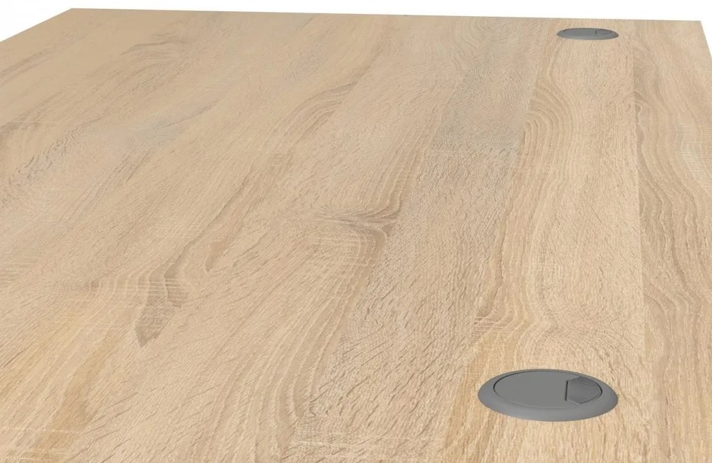 Písací stôl Dôstojník 80400/35 150 cm s kontajnerom dub Sonoma/strieborný